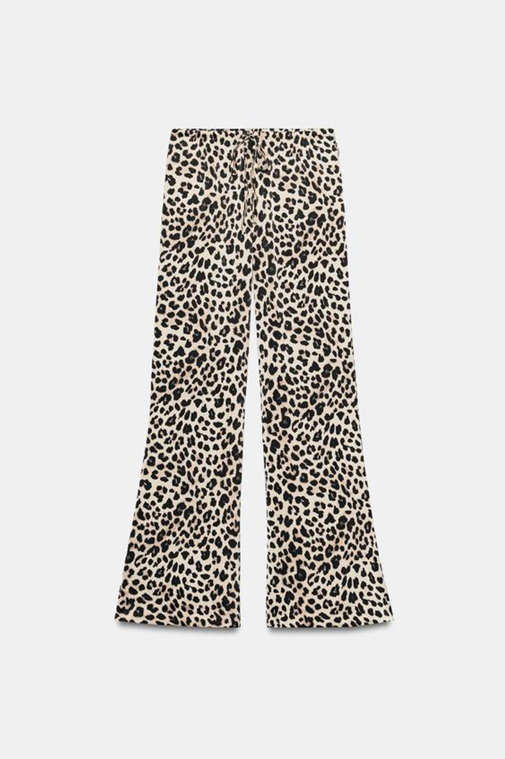 ZARA АТЛАСНЫЕ БРЮКИ НА ШНУРКЕ, ЛЕОПАРДОВЫЙ