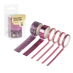 Набор клейких декоративных лент MESHU "Purple mood", 6шт И