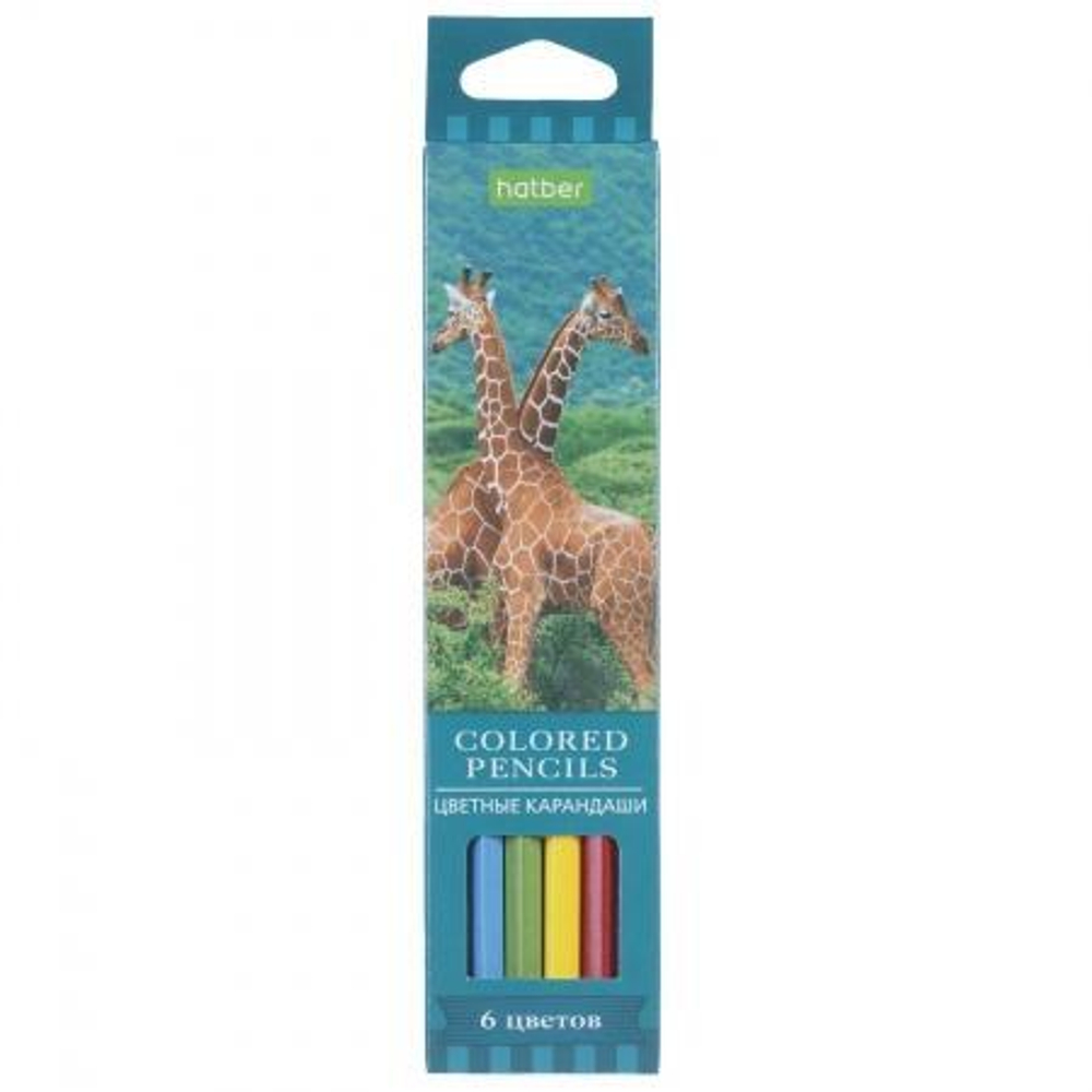 Карандаши 6 цв. "ECO" Дикая планета заточ.CS_070635 (Хатбер)