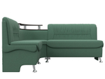 Диван кухонный угловой Сидней левый угол, Амур 11 зеленый, Рогожка, 125902L