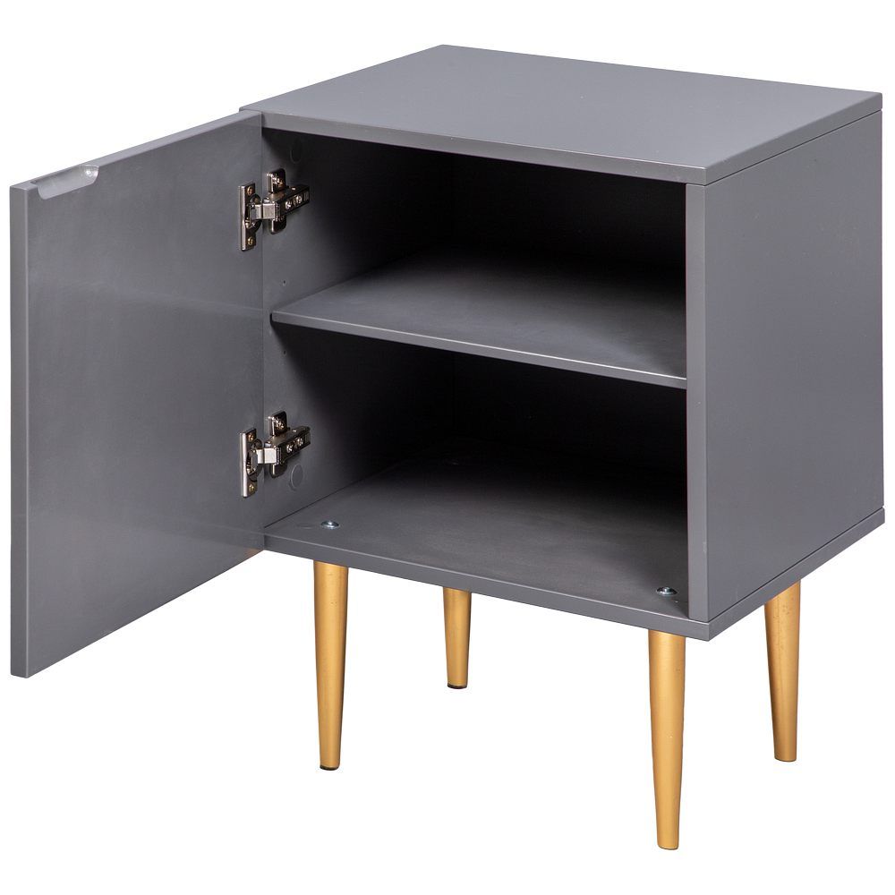 Тумба прикроватная Тропик Стайл Серый Голд левая