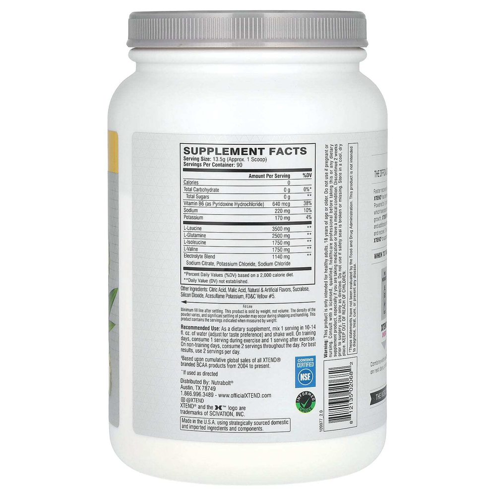 XTEND, The Original, 7 г аминокислот с разветвленной цепью (BCAA), со вкусом тропических фруктов, 1,26 кг (2,78 фунта)