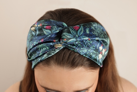 Шелковая повязка для волос Mollen Шалость темно-бирюзовая