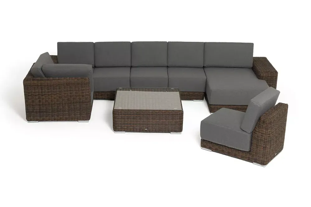 "Капри" трансформирующаяся лаунж-зона из искусственного ротанга, цвет коричневый