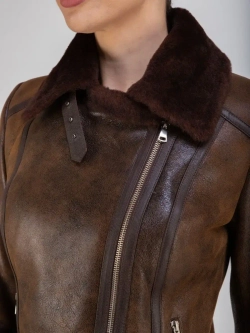 Дубленка авиатор натуральная короткая Турция