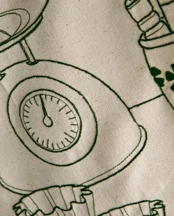 ZARA HOME КУХОННОЕ ПОЛОТЕНЦЕ ИЗ ХЛОПКА С ВЫШИВКОЙ «ПОСУДА», ЭКРЮ