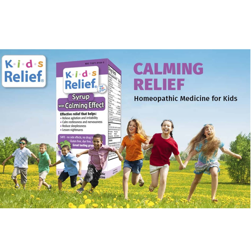 Homeolab USA, Kids Relief®, успокаивающий сироп, для детей от 0 до 12 лет, с виноградом, 100 мл (3,4 жидк. унц.)