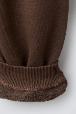 ZARA БРЮКИ-ДЖОГГЕРЫ GARMENT DYE С ДЕКОРАТИВНОЙ ОТСТРОЧКОЙ, КОРИЧНЕВЫЙ