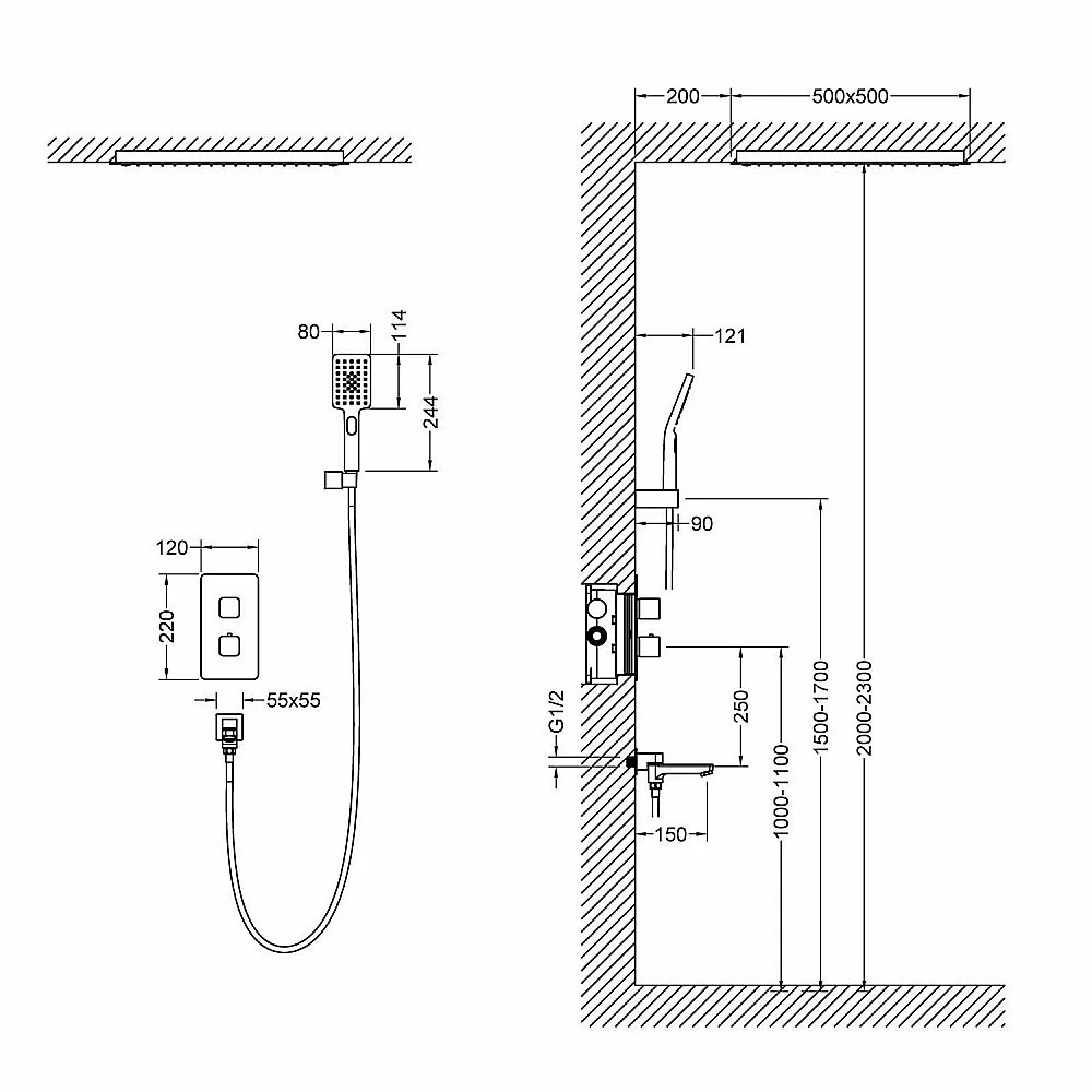 Душевая система Timo Petruma SX-5019/03SM черная матовая