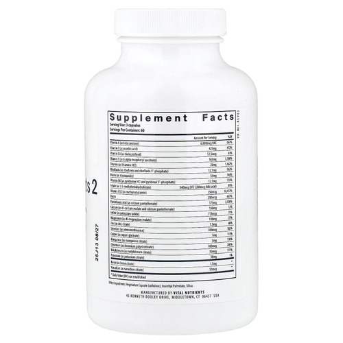 Vital Nutrients, Мульти питательные вещества цитрат / малат (с медью и без железа), 180 вегетарианских капсул