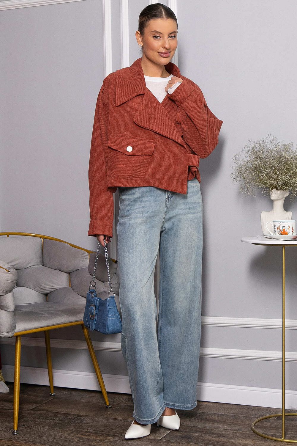 Жакет укороченный Динара (коричневый) Б14327-39М LT Collection