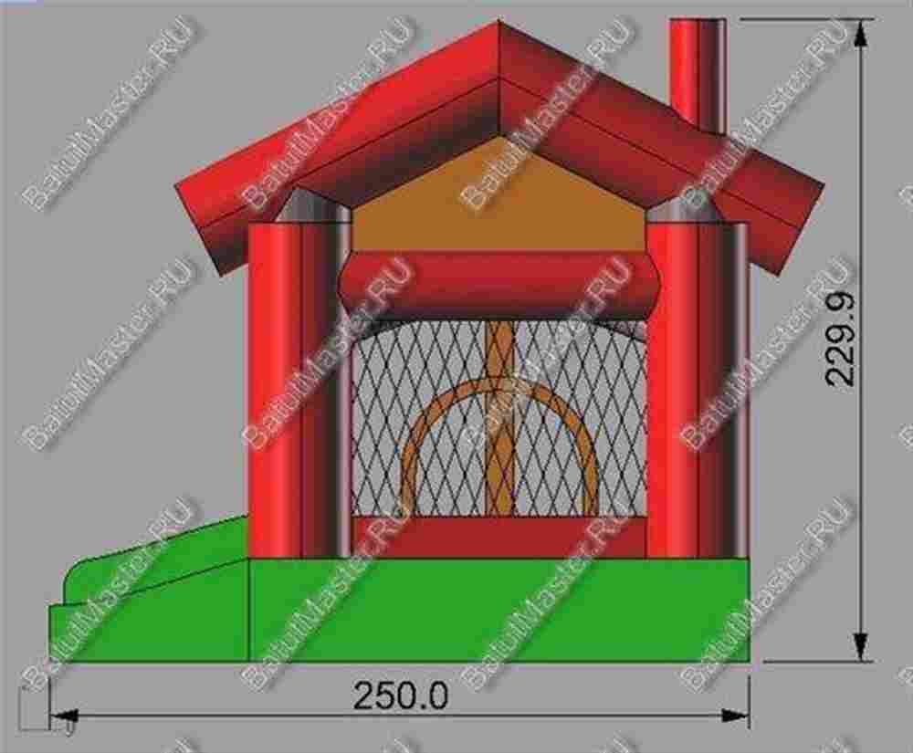 Детский надувной батут "Домик в деревне" 3*2.5*2.2 м