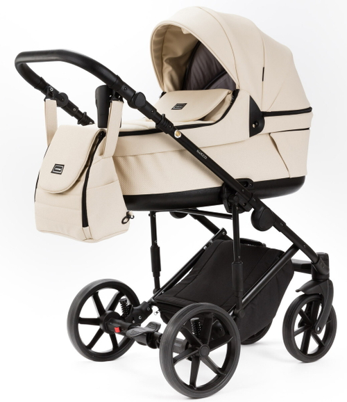Детская коляска Adamex Locco Light Deluxe 2 в 1 LL-SA08 (КРЕМОВАЯ КОЖА)