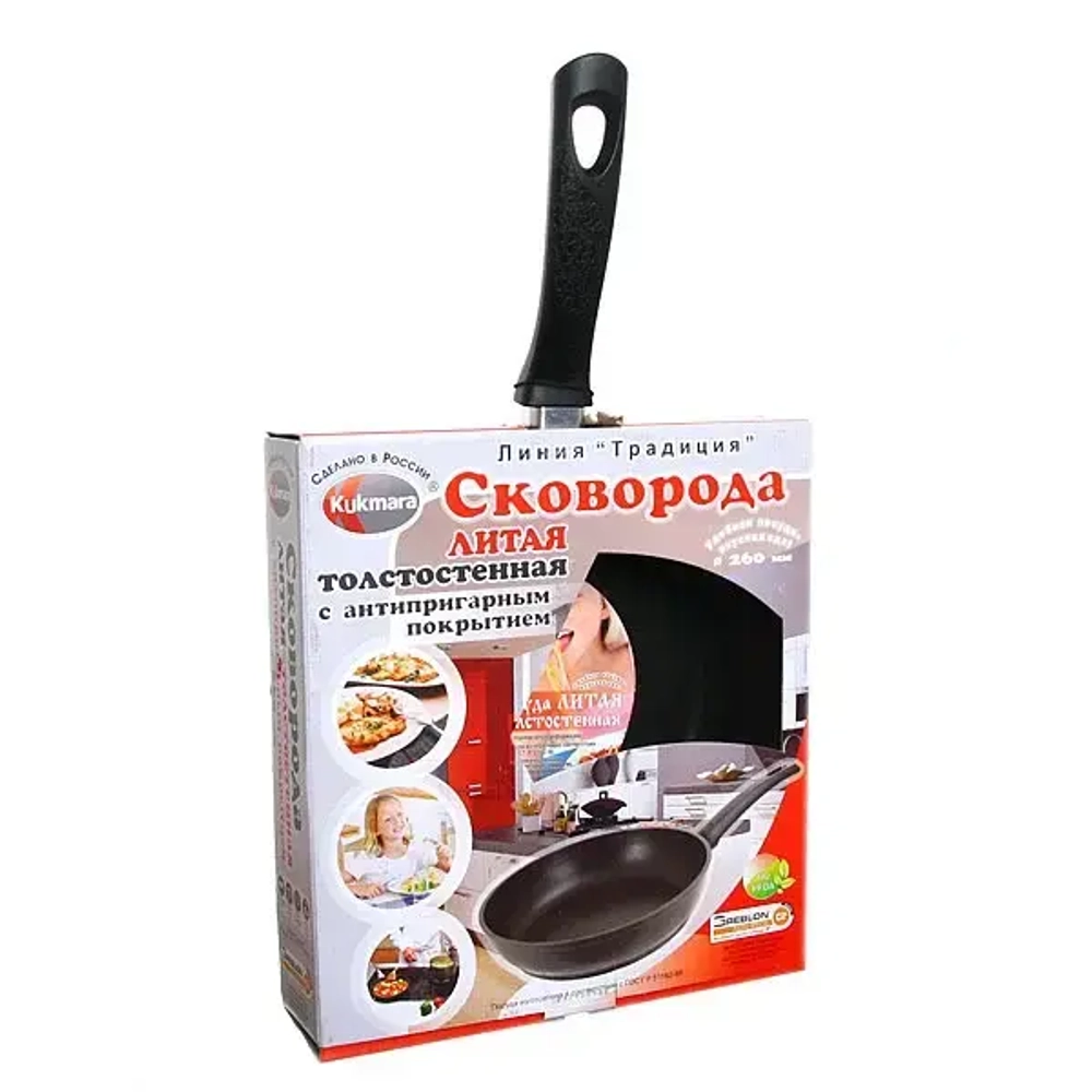 Сковорода 26*6см с ручкой «Традиция» с262а