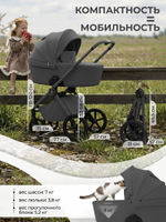 Детская коляска 2 в 1 Sweet Baby SBL Elegante Pro 427701 Dark Grey