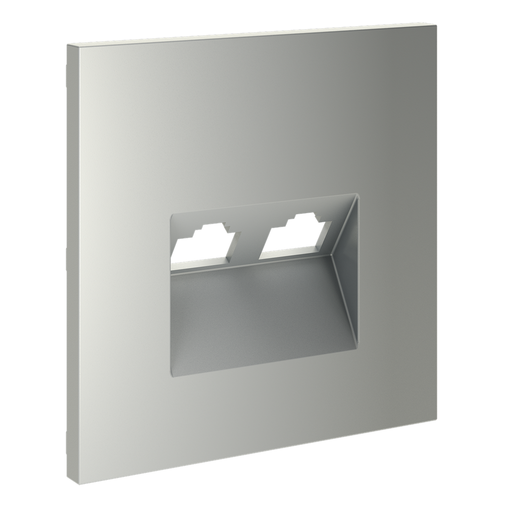 Накладка для розетки компьютерной двойной RJ45+RJ45 кат.6, S70 (сталь)