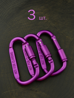 В АССОРТИМЕНТЕ - 3 карабина вспомогательных до 50 кг алюминий 81х42 мм