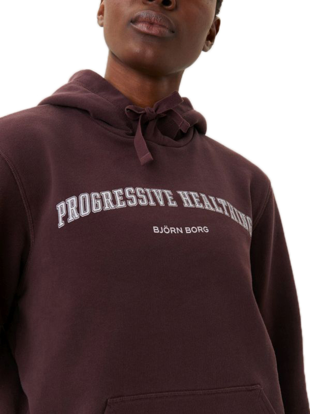 Женская теннисная куртка Bj_rn Borg Stockholm Boyfriend Hoodie W - Brown