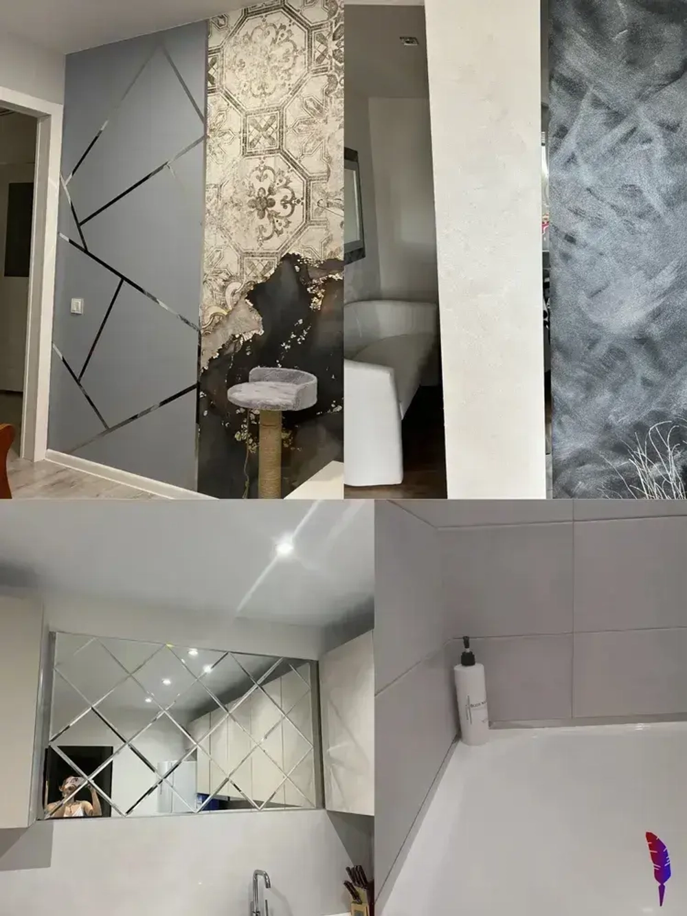 Молдинг самоклеящийся на стену для декора стен серебро