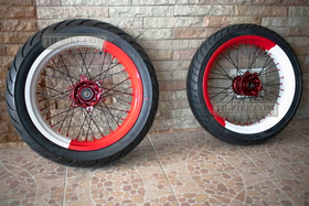 17 inches rim (no tyre) Motard Wheel Conversion Kit Honda CRF250L, Rally250, CRF250M 2012-2020. Red-White