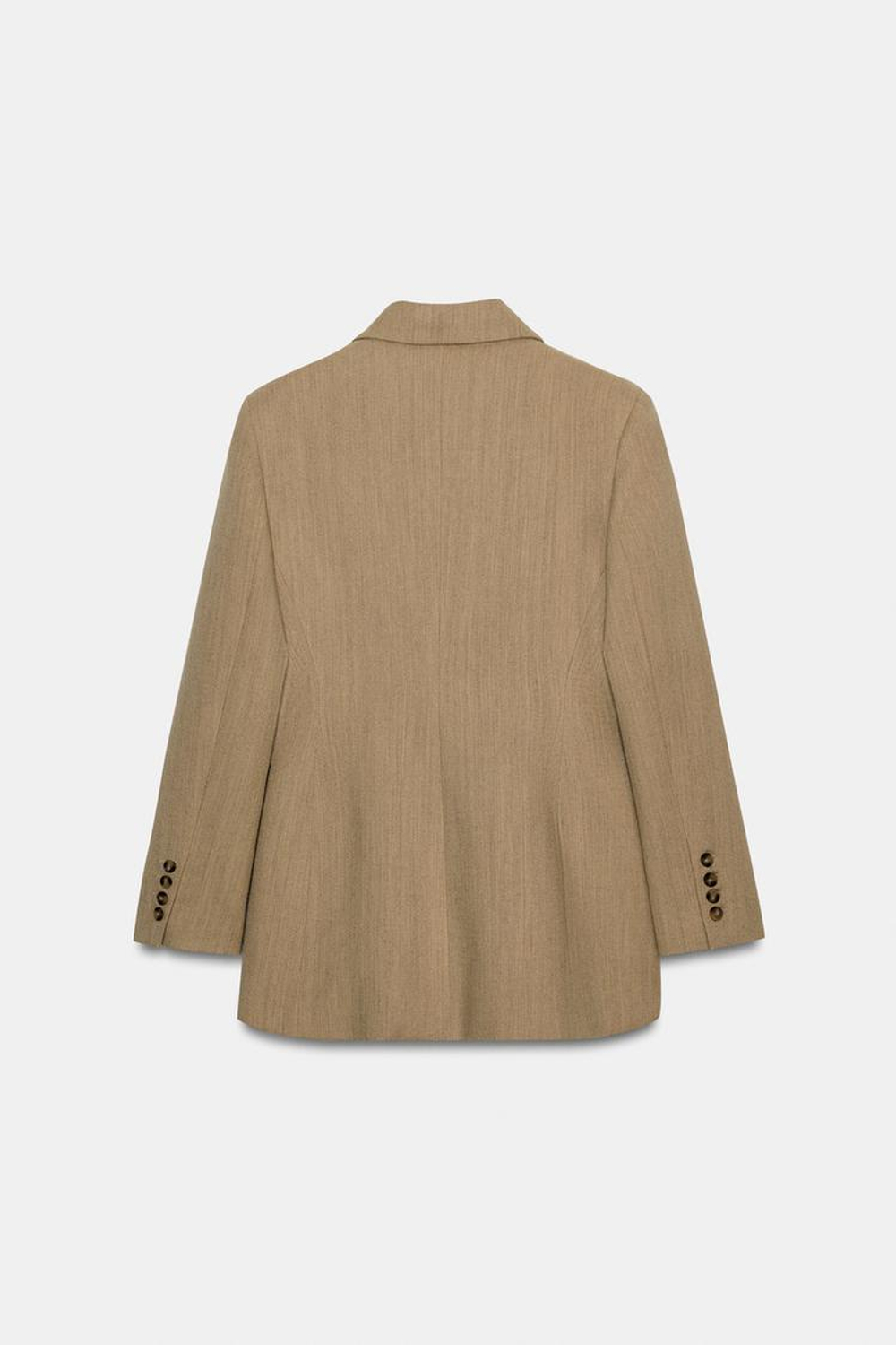 ZARA ПРИТАЛЕННЫЙ БЛЕЙЗЕР ИЗ СМЕСОВОЙ ШЕРСТИ — ZW COLLECTION, БЕЖЕВЫЙ