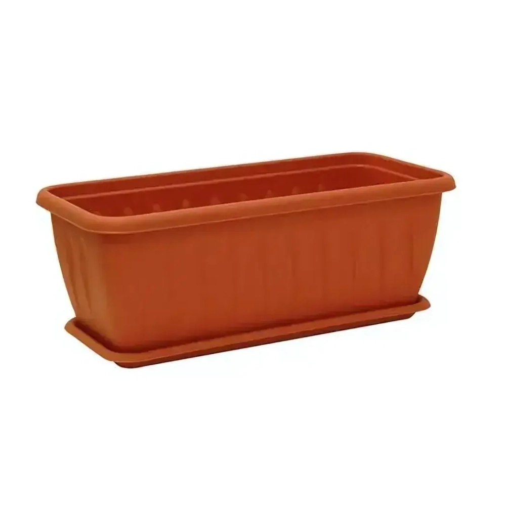 Балконный ящик АЛИЦИЯ 400мм с поддоном Терракотовый 0,155,4х0,185м