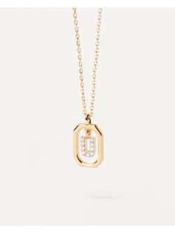 Колье женское PDPaola Мини-Буква U серебро 925 пробы покрытое золотом 750 пробы CO01-532-U