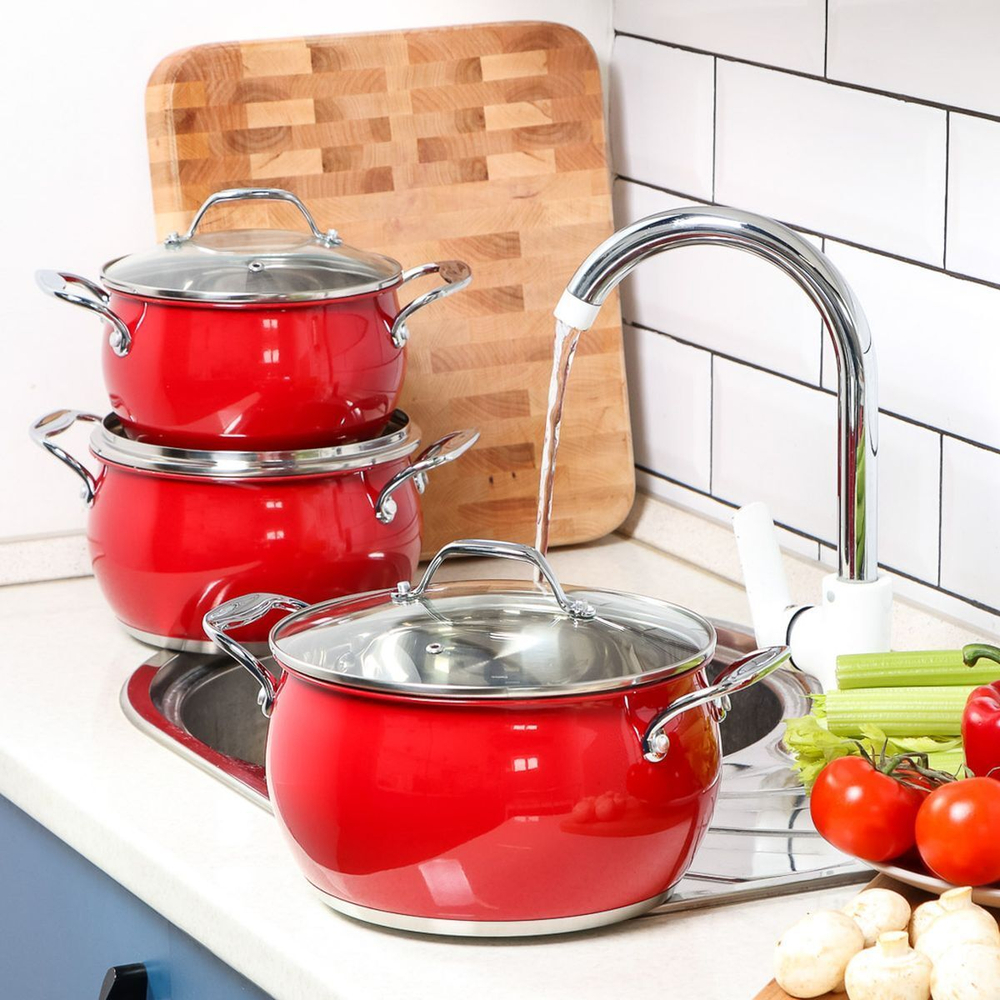 Кастрюля нерж, 2.6 л, с крыш, Daniks, Валетта, QS-2-18/GS-01616-18CA, индукц