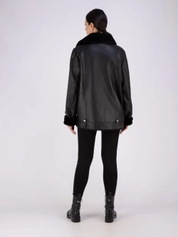 Дубленка женская натуральная авиатор зимняя оверсайз Турция