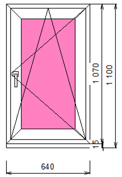 Пластиковое окно 1070 х 640 ТермА Эко