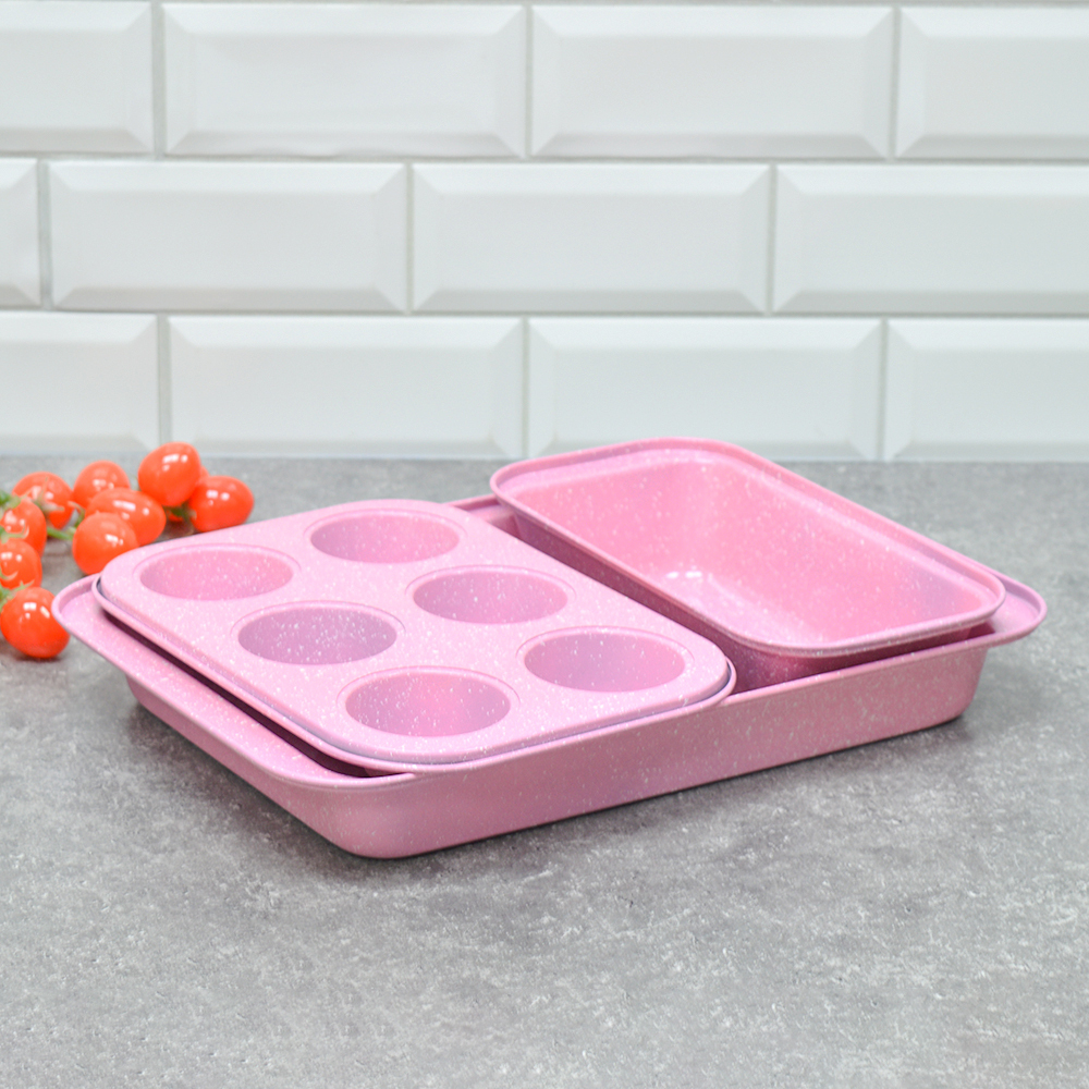 Набор форм для выпечки, 3шт в наборе (38*25*6см, 25,5*13*6см, 26*18*3см) 715г