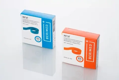 Жгут венозный одноразовый BERIMED 45х2,5 см нестерильный безлатексный 25 шт