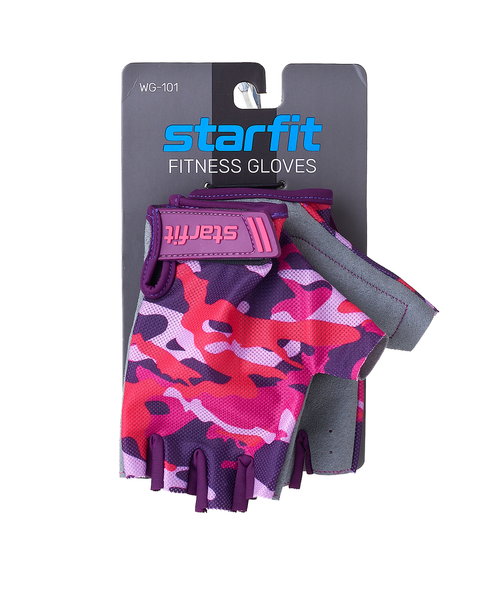 Перчатки для фитнеса WG-101, розовый камуфляж