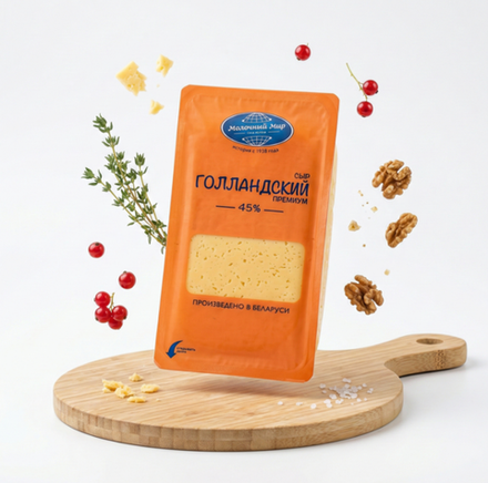 Сыр Голландский премиум 45% 150г Молочный Мир, Беларусь
