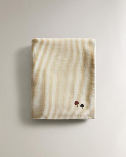 ZARA HOME ДЕТСКОЕ МУСЛИНОВОЕ ПОЛОТЕНЦЕ В ПОЛОСКУ, ЗЕЛЕНЫЙ