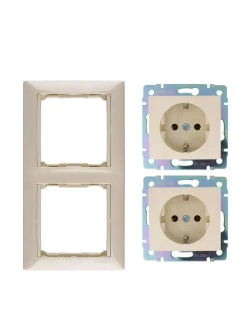Розетка Legrand Vаlena цвет слоновая кость с заземлением (2шт) + рамка 2 пост 1шт
