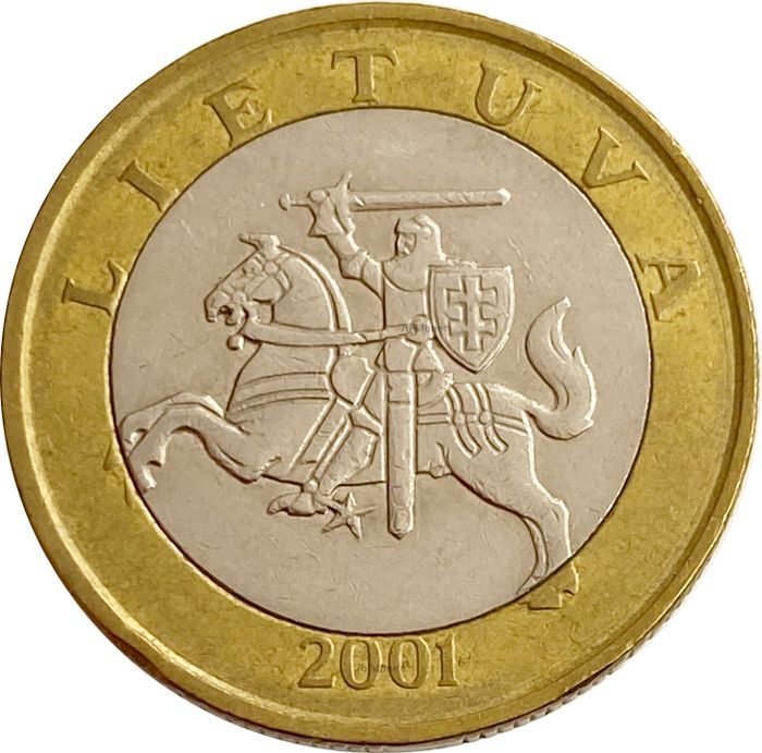 2 лита 2001 Литва XF