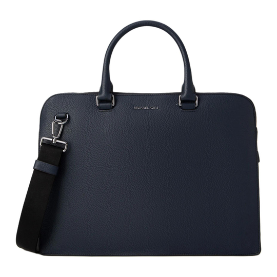 MICHAEL KORS MK Cooper Commute Cow Leather Shoulder Bag, Handbag, Briefcase Large Men"s Marine Blue