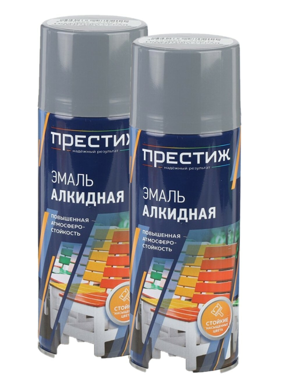 Набор Эмаль алкидная аэрозольная, графитово-серая, 425 мл 2шт