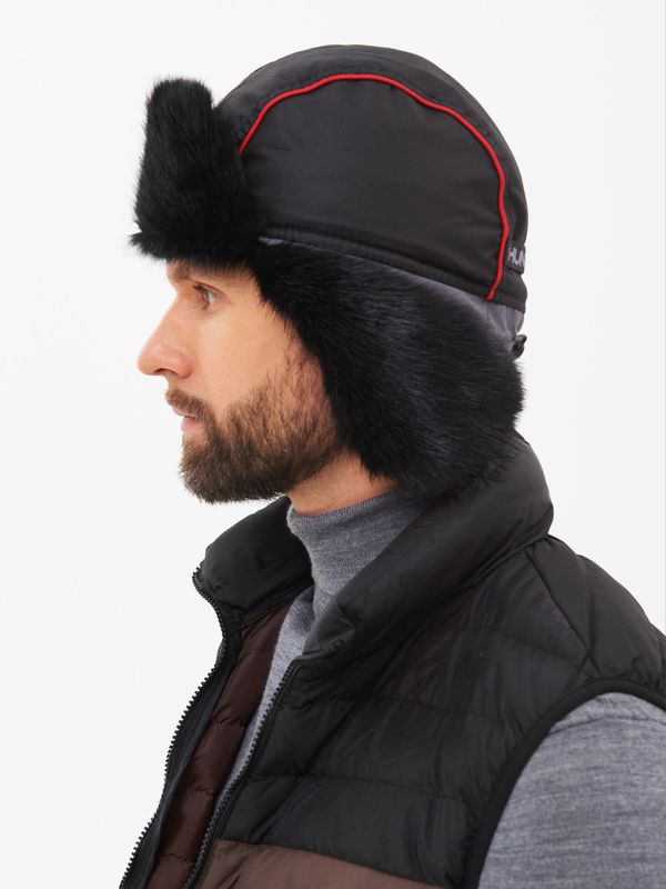 Шапка ушанка зимняя Siberia ткань Breathable цвет Серый/Черный иск. мех Норка