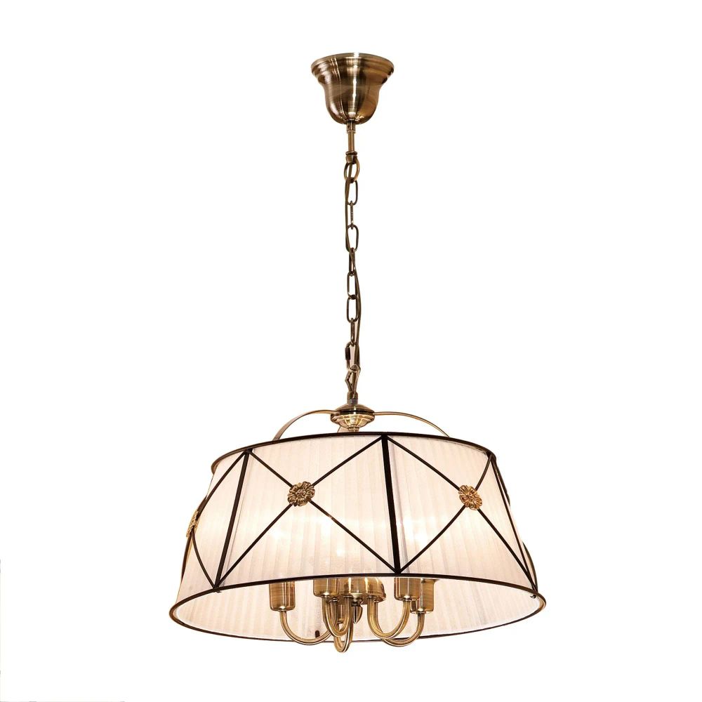 Citilux Дрезден CL409152 Люстра подвесная с белым абажуром Бронза