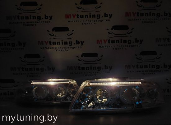 Передние фары angel eyes chrome для VW Passat B5 GP