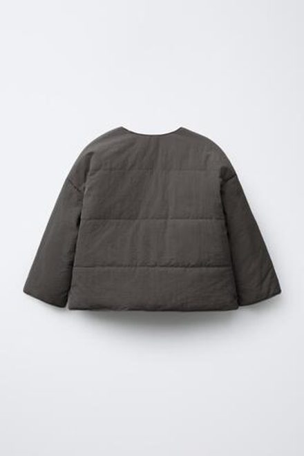 ZARA КУРТКА ИЗ НЕПРОМОКАЕМОЙ ТКАНИ, СЕРЫЙ