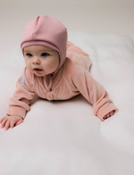 Шапка утеплённая из футера (пудра)