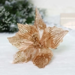 Украшение новогоднее «Пуансеттия - Зимняя нежность» 25 см, Шампань