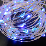 Электрогирлянда внутренняя Струна 10м 100LED, холодный белый, на батарейках (тип: АА)