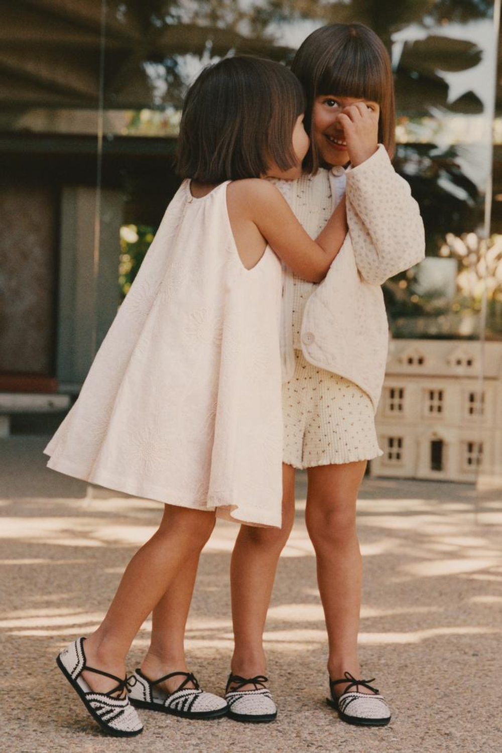 ZARA TIMELESZ - БАЛЕТКИ ИЗ КРУЖЕВА КРОШЕ, БЕЛЫЙ