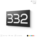 Номер на дверь 332, табличка на дверь для офиса, квартиры, кабинета, аудитории, склада, черная 120х70 мм, Айдентика Технолоджи
