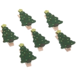 Прищепки декоративные «Ёлочки» 3,5 см (набор 6 шт)