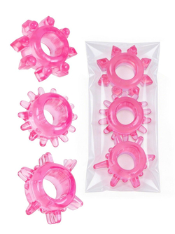 Комплект из трех розовых эрекционных колец